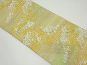 アンティーク　流水に樹木風景模様織出し袋帯（材料）